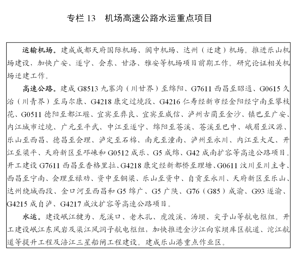四川省“十四五”规划和2035年远景目标纲要（全文）「相关图片」